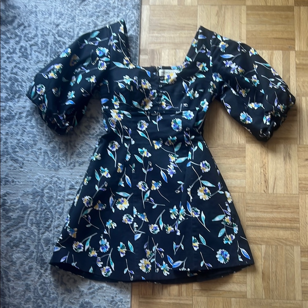 Nicholas Sz 2 Floral Puff Sleeve mini Dress